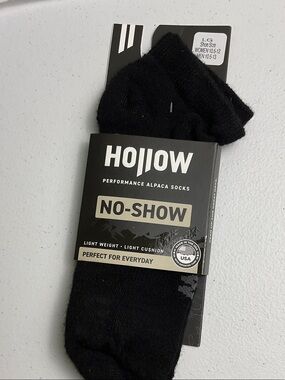Hollow Performance Alpaca No-Show Socks - Black